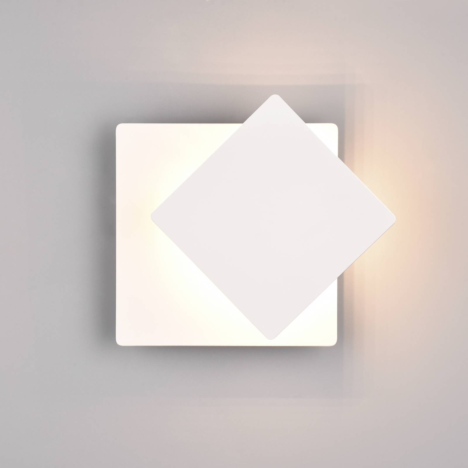 LED-Wandleuchte Mio, Blende eckig, weiß matt, indirekt günstig online kaufen