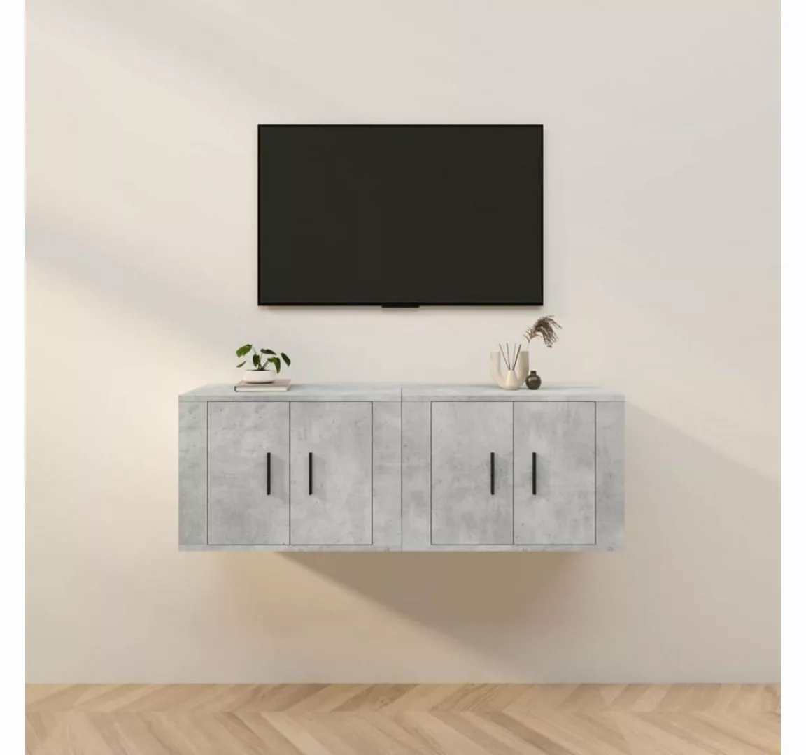 vidaXL TV-Schrank TV-Wandschränke 2 Stk. Betongrau 57x34,5x40 cm (2-St) günstig online kaufen