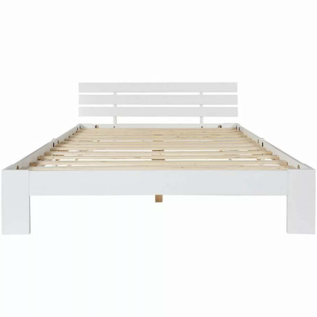 KLAM HOME Bettgestell Doppelbett Holzbett Massivholz Massiv Ehebett Bettges günstig online kaufen