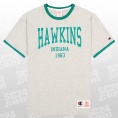 Champion x Stranger Things Hawkins Crewneck T-Shirt grau/grün Größe L günstig online kaufen