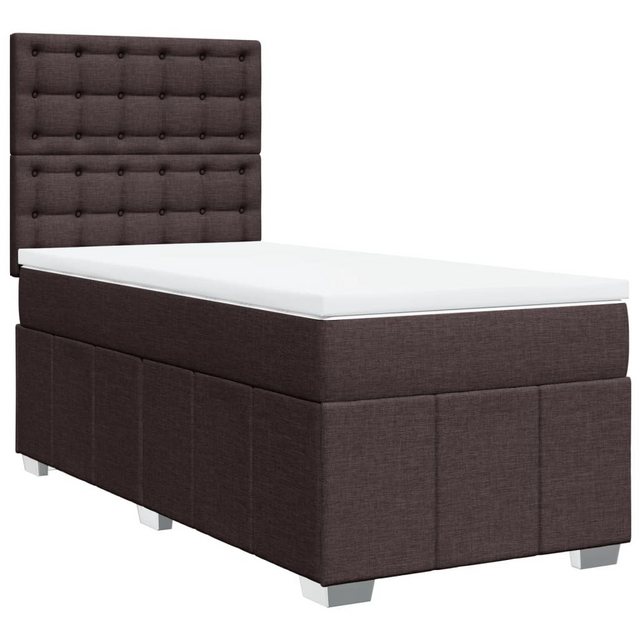 vidaXL Bett Boxspringbett mit Matratze Dunkelbraun 80x200 cm Stoff günstig online kaufen