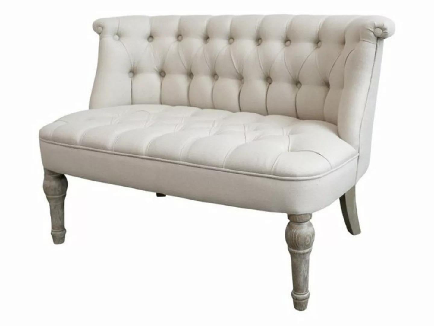 Annimuck Sofa Chic Antique Franz. Sofa in Leinenstoff 2-Sitzer H75/L110/B55 günstig online kaufen