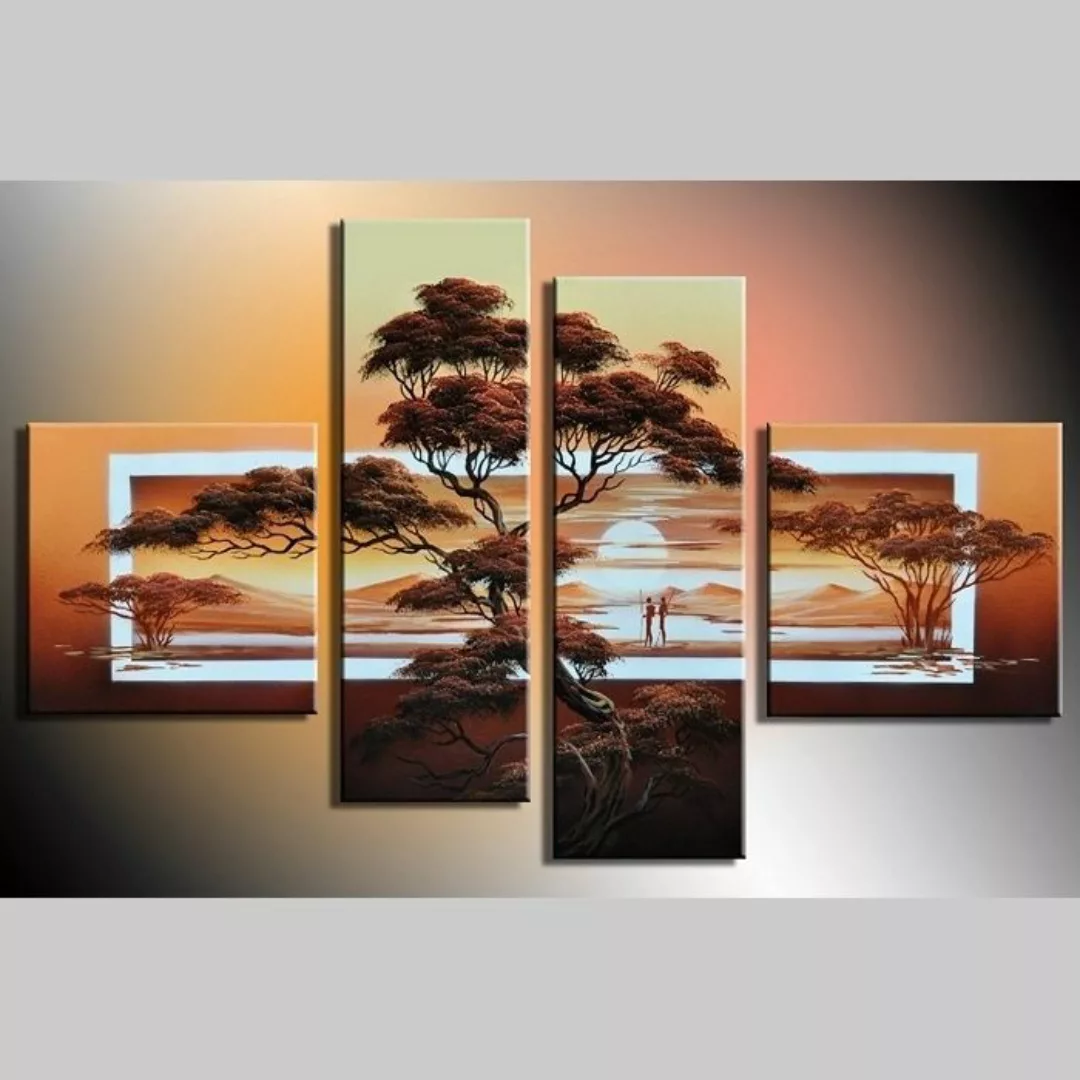 Leinwandbild AFRIKA Baum (3) 100 x 70cm Handgemalt günstig online kaufen