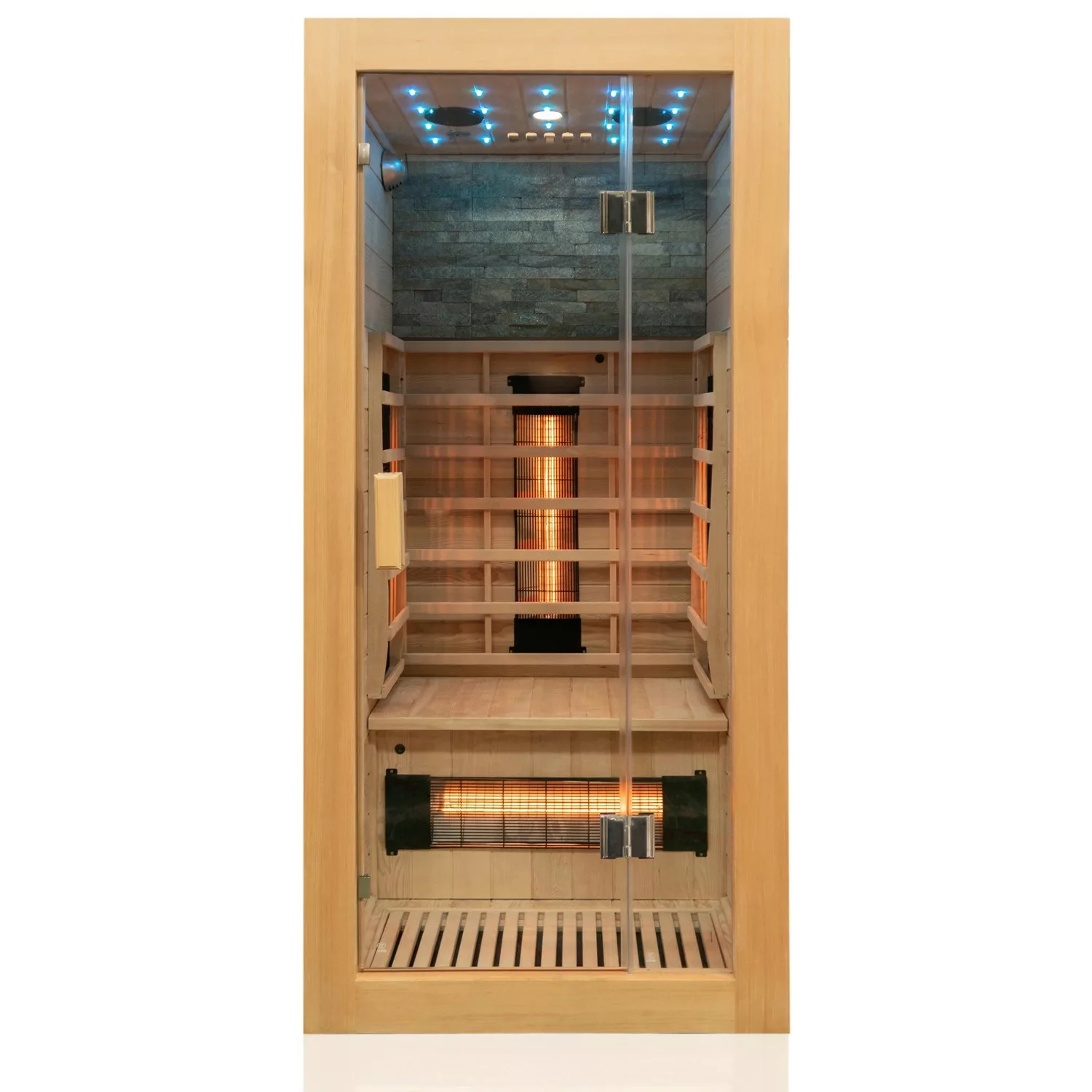 Dewello Infrarotkabine Sauna Milton 90cm x 90cm 1 Person Vollspektrum & Kar günstig online kaufen