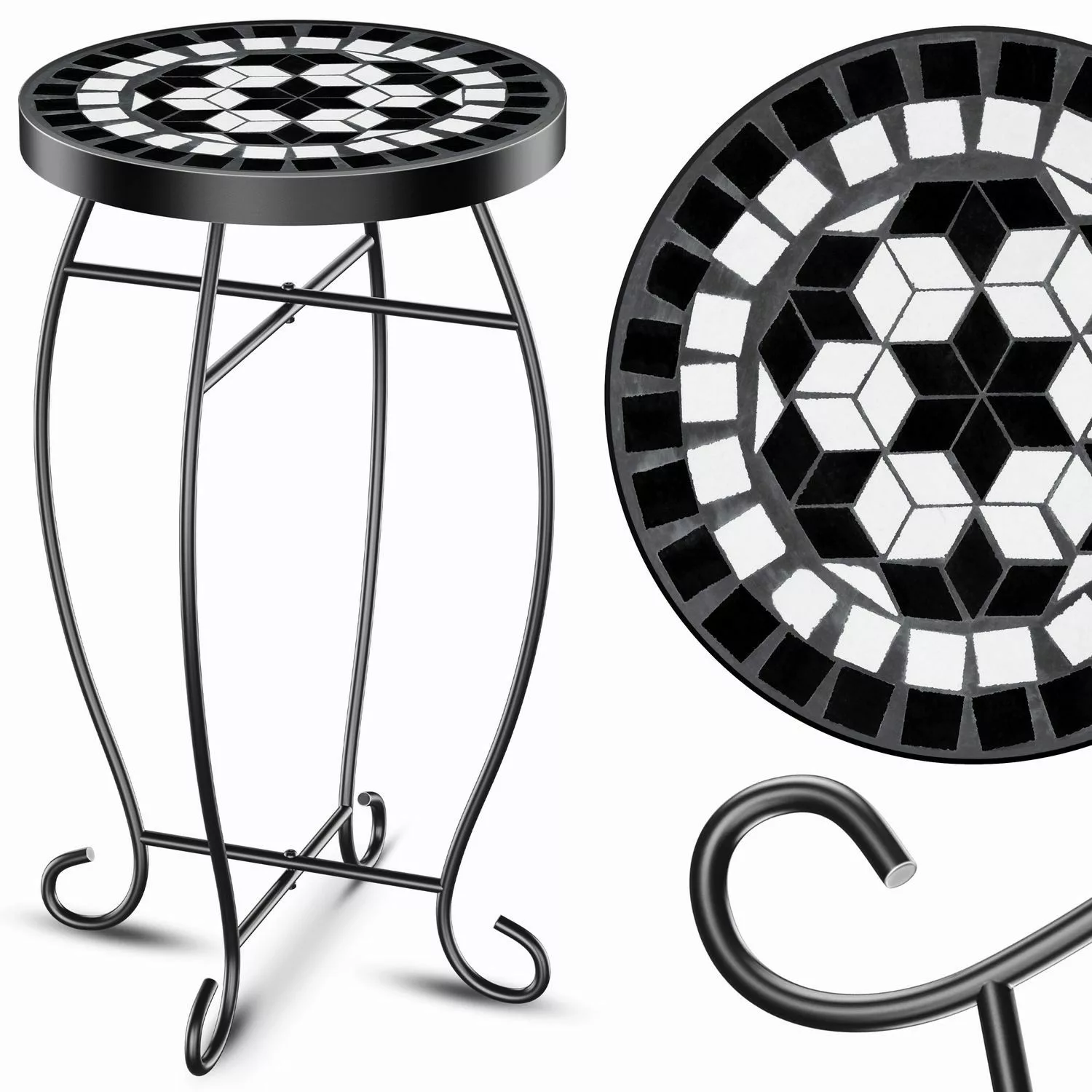KESSER Gartentisch, Mosaiktisch Bistrotische Blumenhocker Rund günstig online kaufen