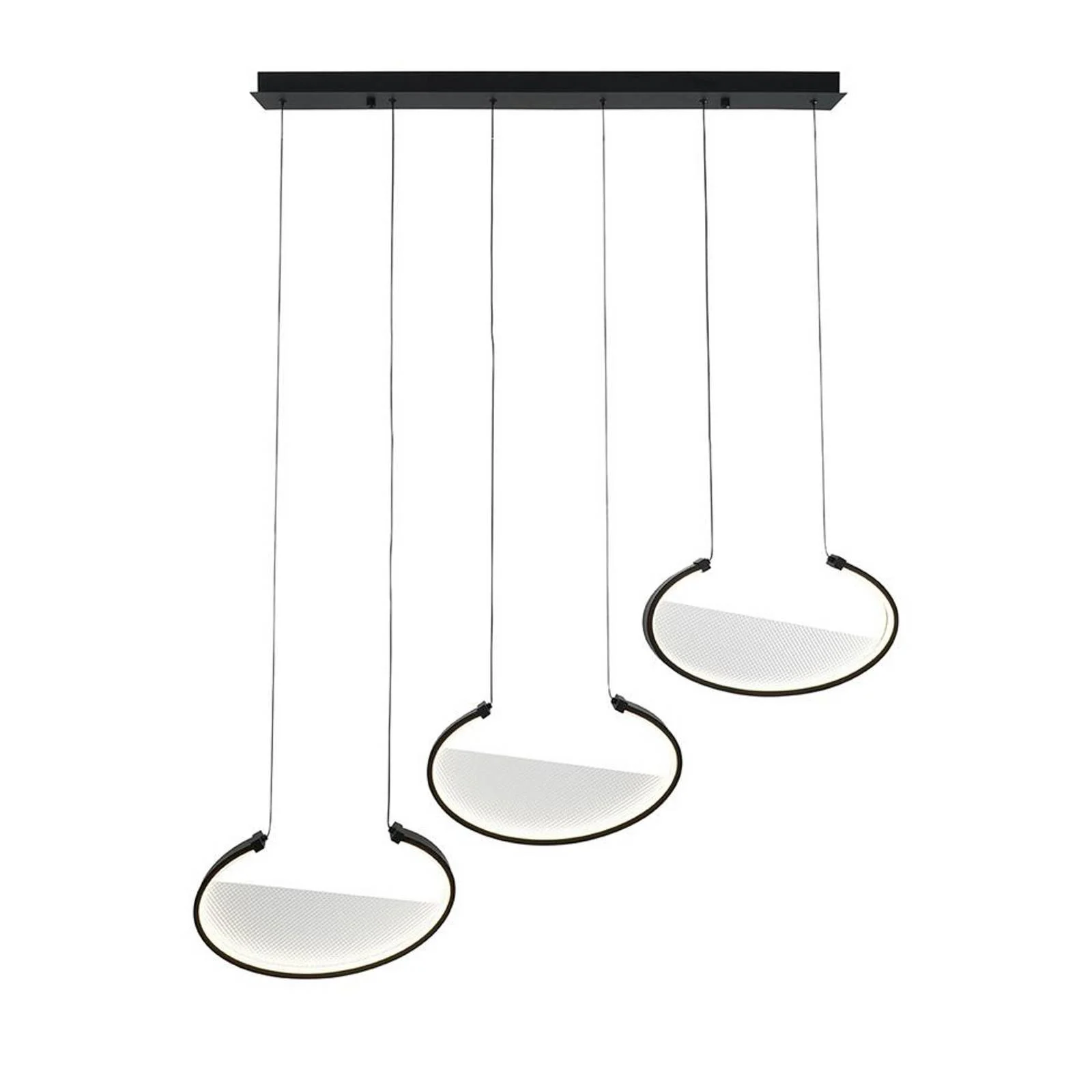 LED-Hängelampe Adele, Länge 117 cm, schwarz, Metall, 3-flg. günstig online kaufen