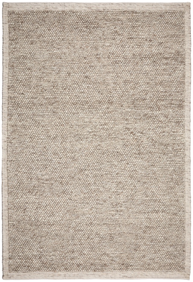 my home Wollteppich »Wolly Rahmen, handgewebt, Wolle«, rechteckig, 14 mm Hö günstig online kaufen