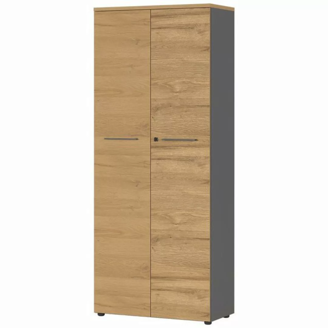 Aktenschrank 5OH 80cm AURAY-01 Graphit/Grandson-Eiche-Nb. B/H/T ca. 80/197/ günstig online kaufen