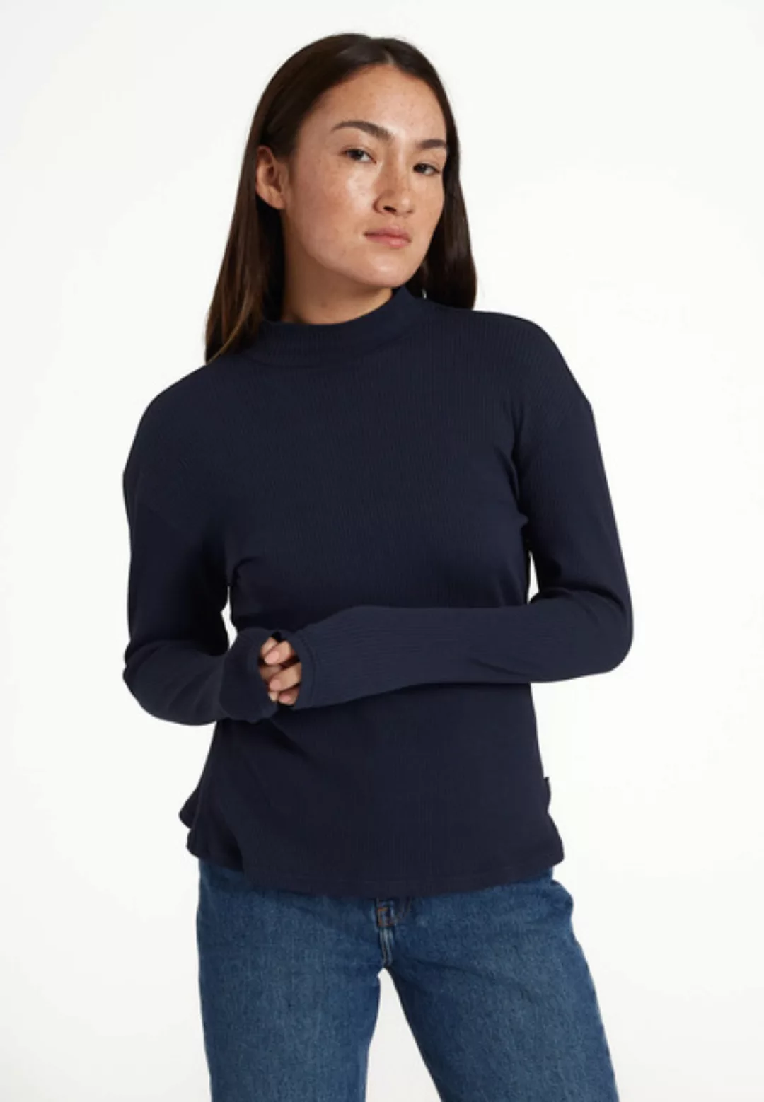 Damen Langarmshirt Aus Weichem Rib-jersey | Longsleeve Poppy günstig online kaufen