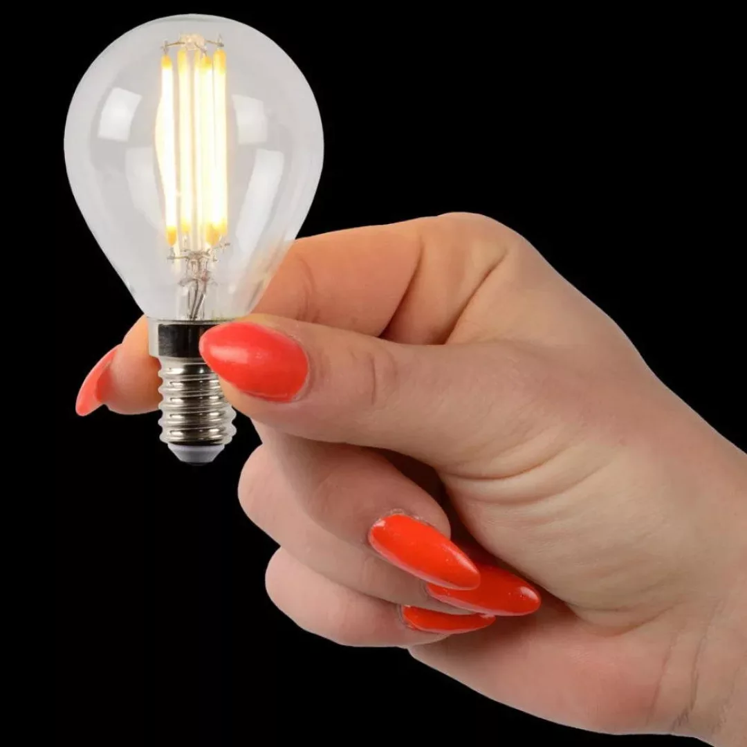 LED Leuchtmittel E14 Tropfen - P45 in Transparent 4W 400lm 4er-Pack günstig online kaufen