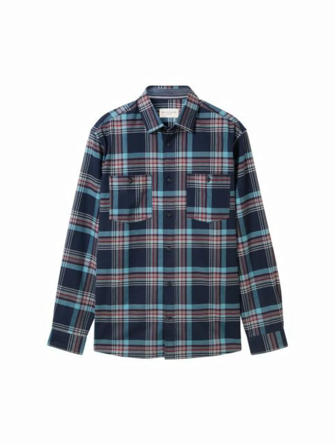 TOM TAILOR Langarmshirt comfort checked shirt, white herringbone check günstig online kaufen