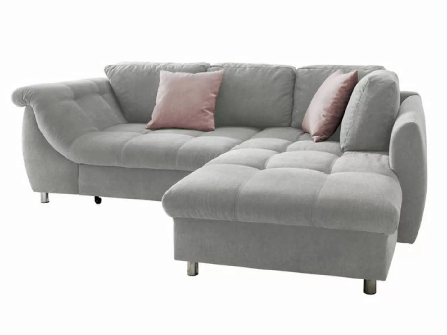 luma-home Ecksofa 17001, mit Bettkasten 250x190 cm, Ottomane rechts, Bettfu günstig online kaufen