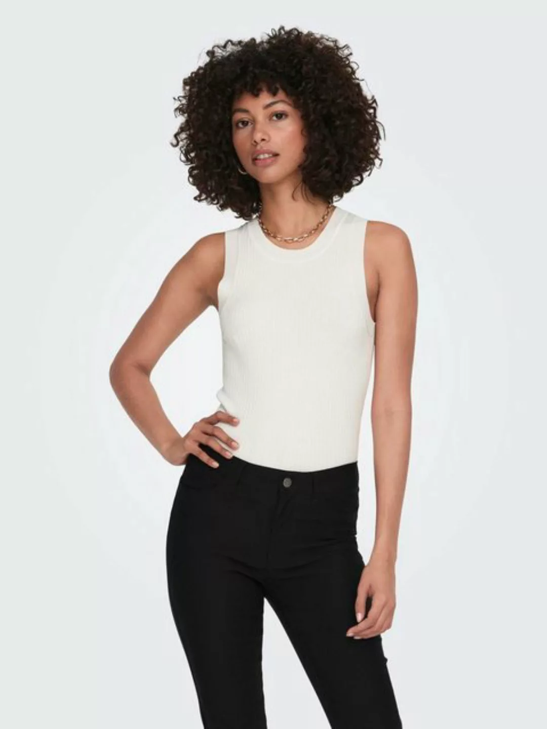 JACQUELINE de YONG Shirttop Geripptes Stricktop ohne Ärmel mit Rundhalsauss günstig online kaufen