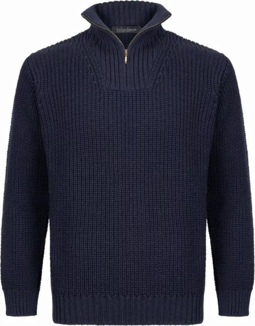 Irelandseye Wollpullover Reefer Ribbed Zip Neck Sweater Men günstig online kaufen