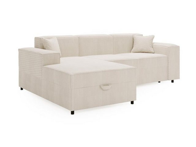 Compleo Ecksofa L-form, Modern design, Cordstoff oder Velvet SANTO, Mit Bet günstig online kaufen