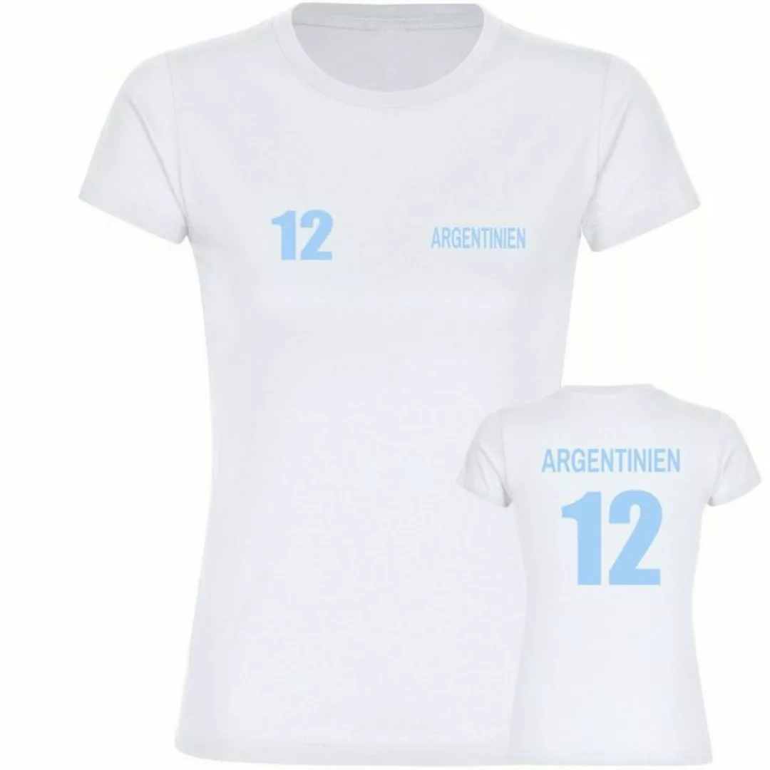 multifanshop T-Shirt Damen Argentinien - Trikot Nummer 12 - Frauen günstig online kaufen