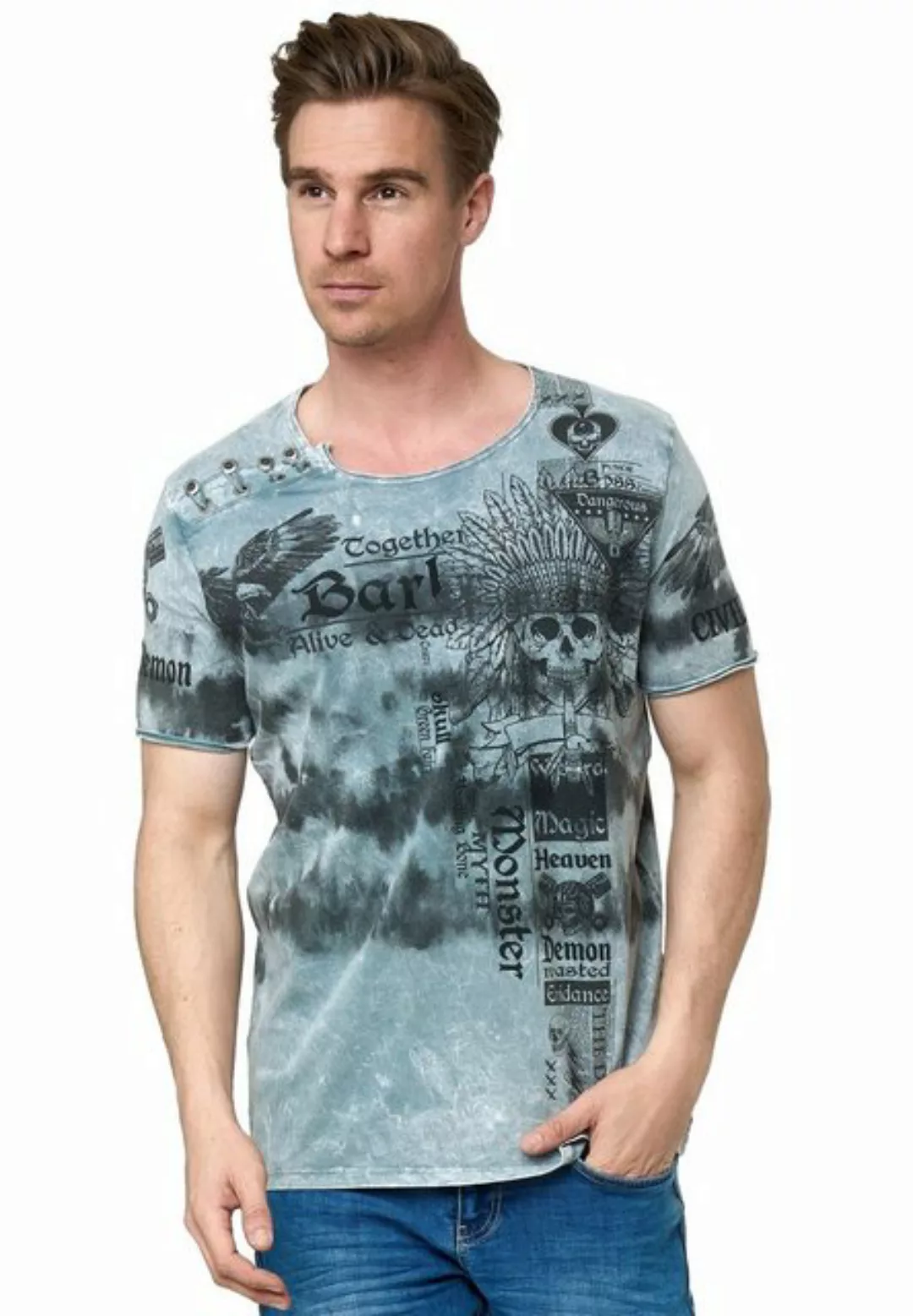 Rusty Neal T-Shirt in lässiger Batik-Optik günstig online kaufen