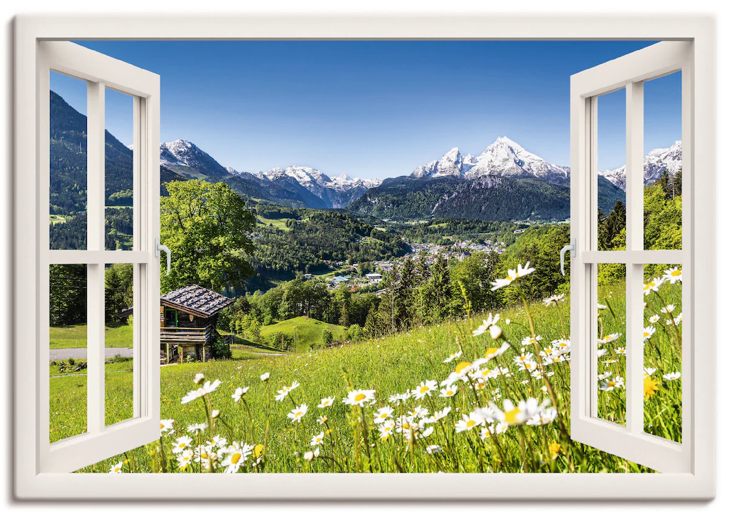 Artland Wandbild "Fensterblick Bayerischen Alpen", Berge, (1 St.), als Alub günstig online kaufen