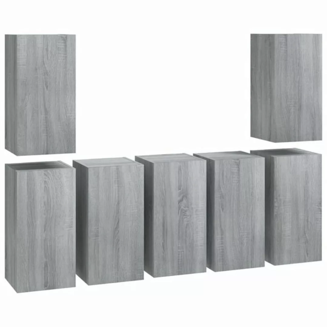 furnicato TV-Schrank TV-Schränke 7 Stk. Grau Sonoma 30,5x30x60 cm Holzwerks günstig online kaufen