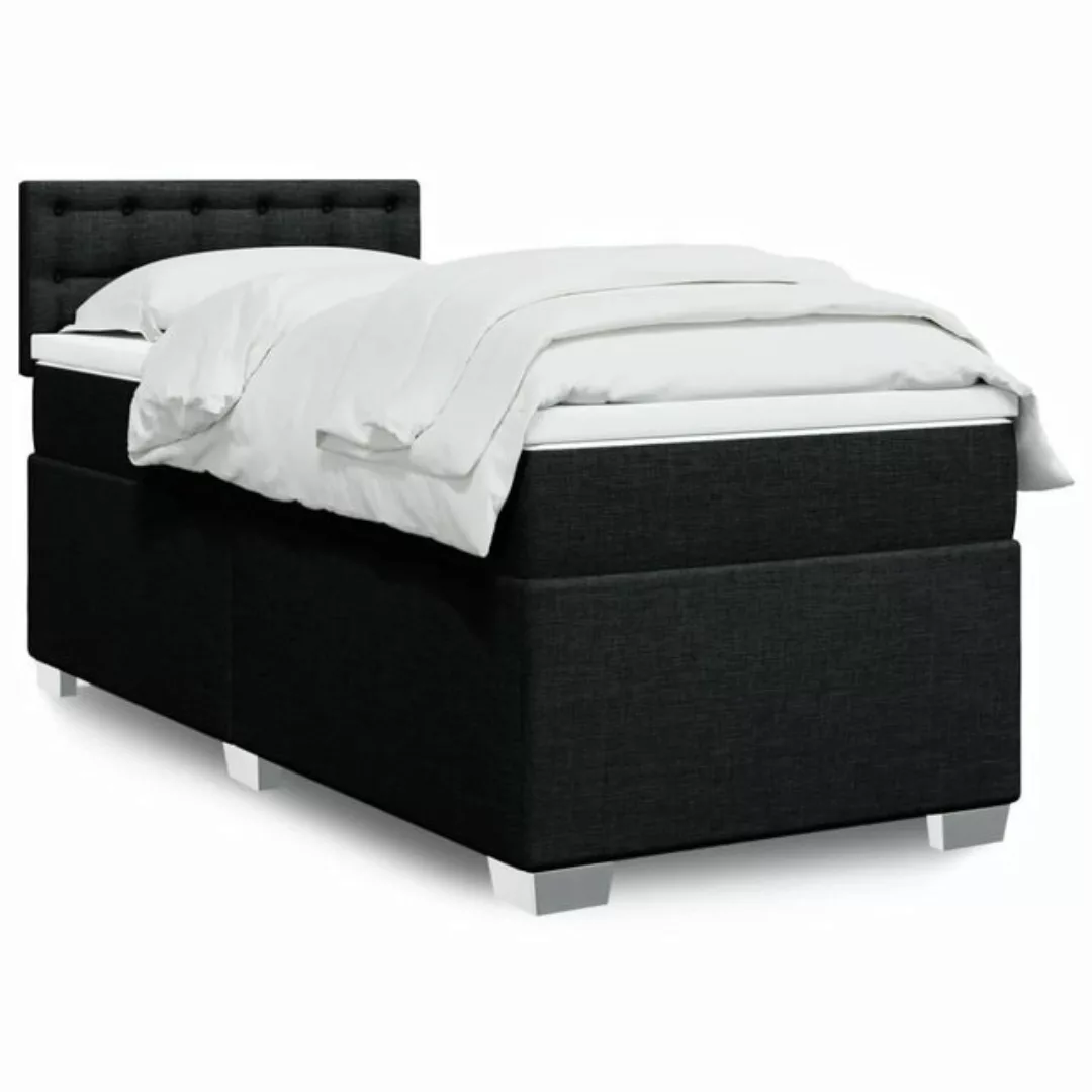 vidaXL Boxspringbett mit Matratze Schwarz 80x200 cm Stoff2097778 günstig online kaufen