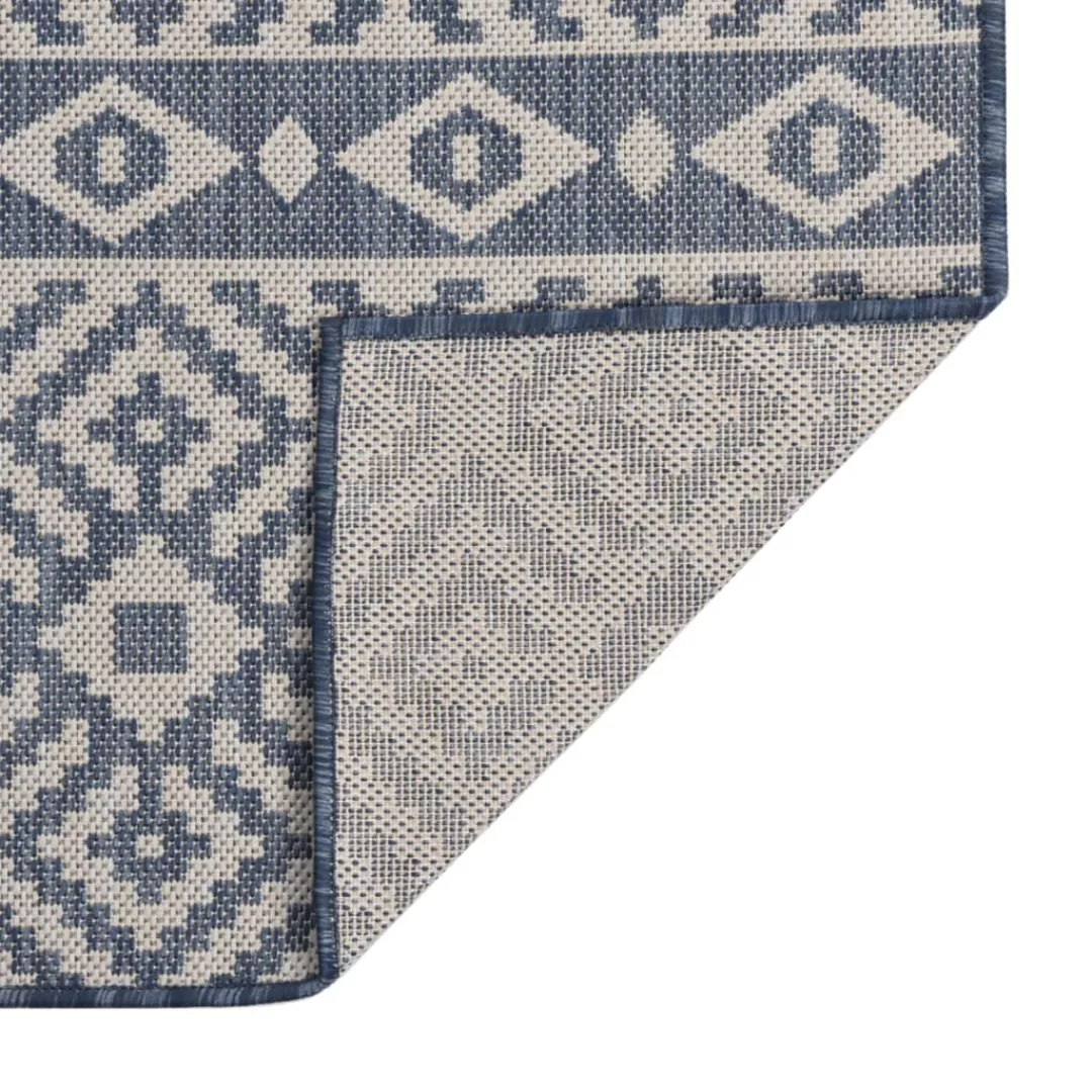 Vidaxl Outdoor-teppich Flachgewebe 120x170 Cm Blau Gestreift günstig online kaufen