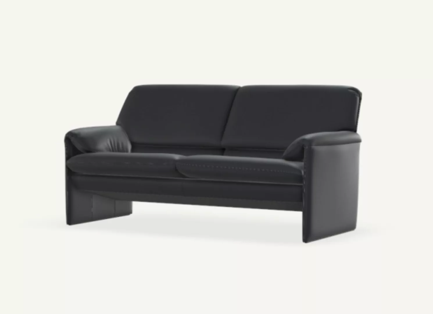 Ledersofa Schwarz 2,5-Sitzer 176 cm breit von Leolux Bora-Bèta günstig online kaufen