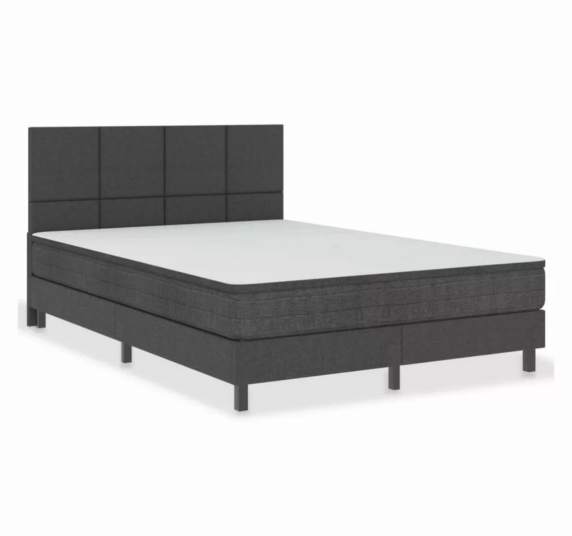 vidaXL Boxspringbett Boxspringbett Dunkelgrau Stoff 180x200 cm Doppelbett B günstig online kaufen