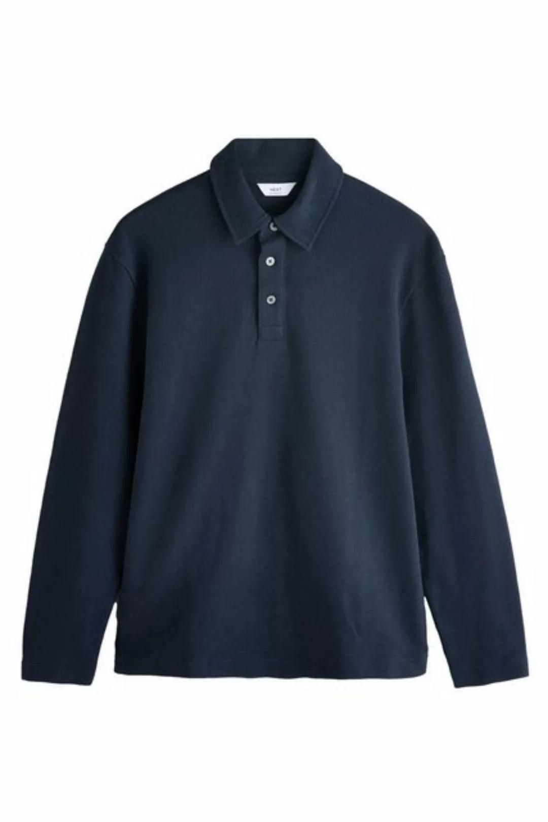 Next Langarm-Poloshirt Langärmeliges Poloshirt Waffel 100 % Baumwolle (1-tl günstig online kaufen