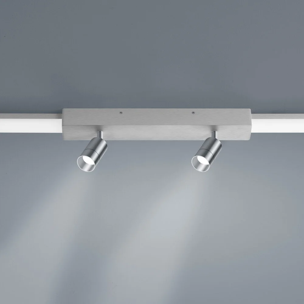 LED Lichtschienen Spot Vigo in nickel-matt 2x4W 720lm Endelement günstig online kaufen