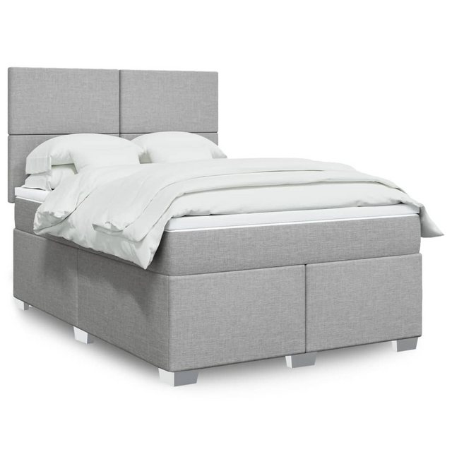 vidaXL Boxspringbett mit Matratze Hellgrau 140x200 cm Stoff2100017 günstig online kaufen