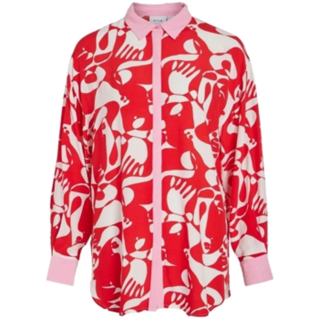 Vila  Blusen Shirt Kikki Mat L/S - Flame Scarlet günstig online kaufen