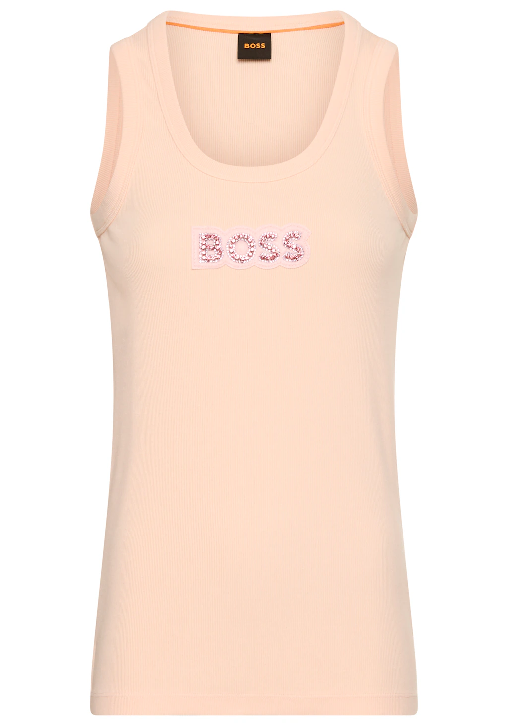 BOSS ORANGE T-Shirt "Ematite Stonebadg Premium Damenmode", mit glitzerndem günstig online kaufen