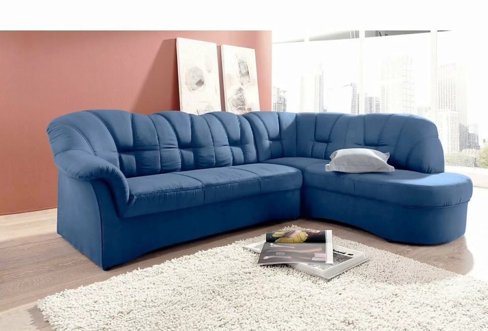 DOMO collection Ecksofa Papenburg L-Form, mit Ottomane, wahlweise mit Bettf günstig online kaufen