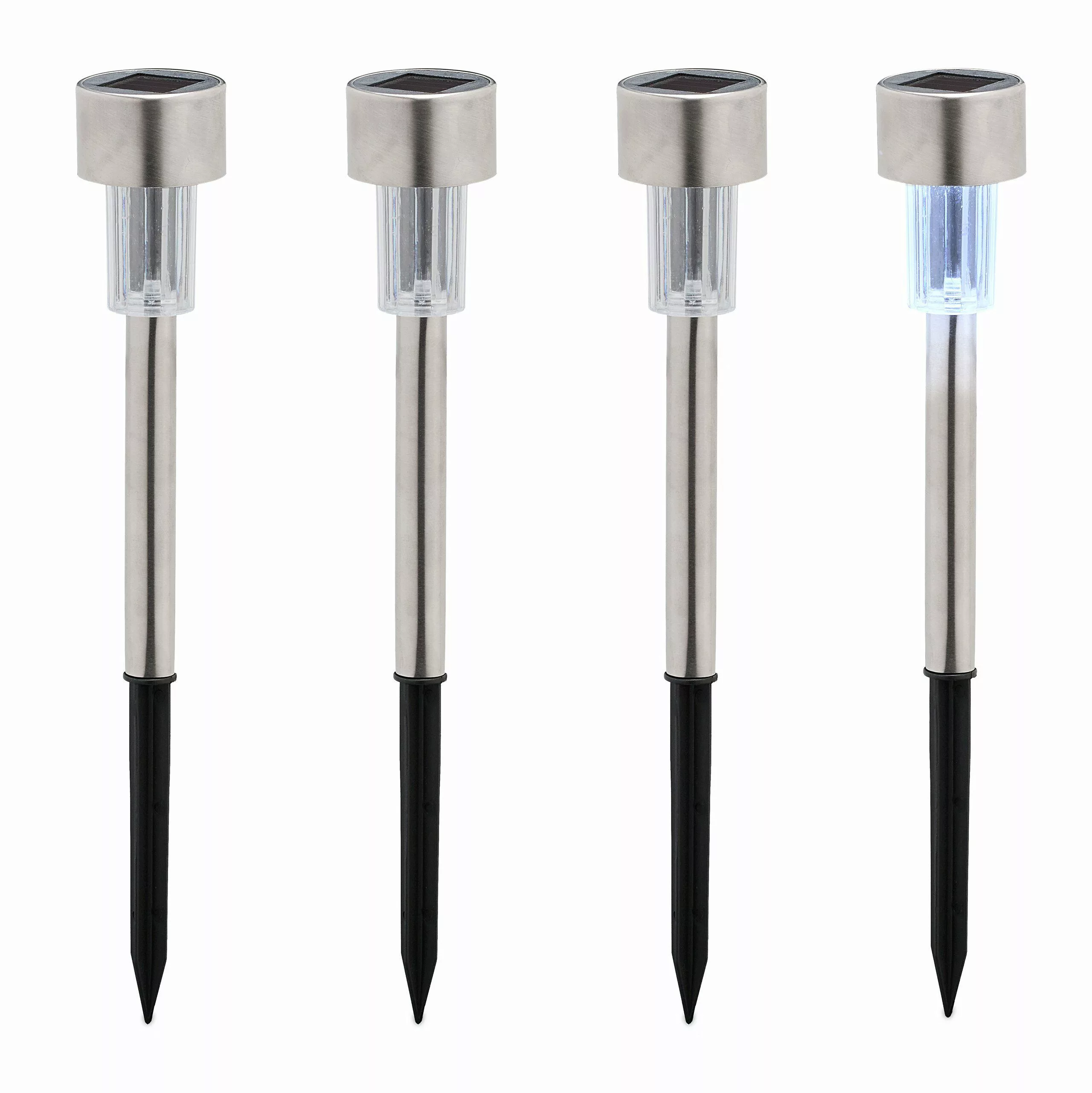 relaxdays LED Solarleuchte Solarlampen Set, 4er günstig online kaufen