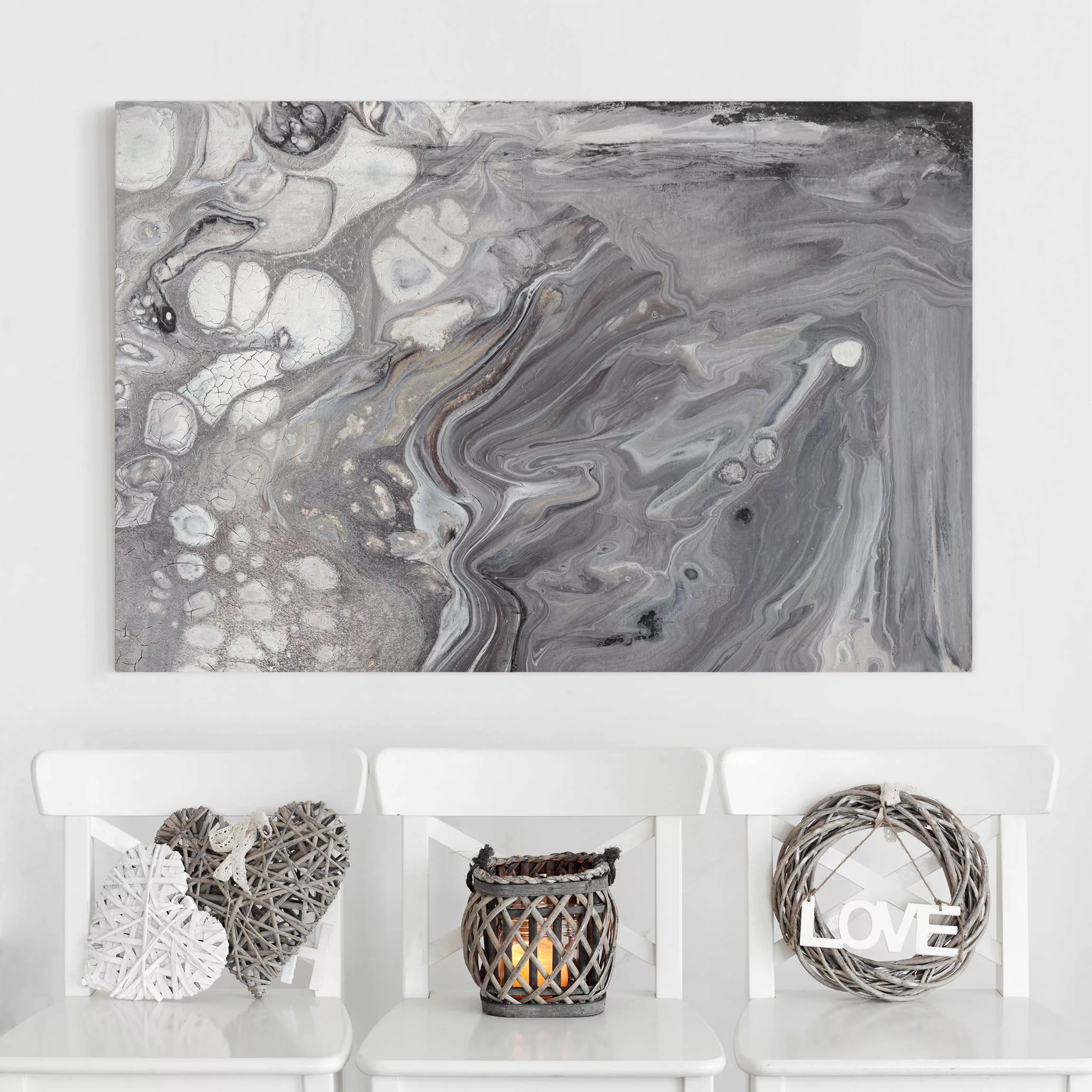 Leinwandbild Abstrakt - Querformat Gesteinsschmelze I günstig online kaufen