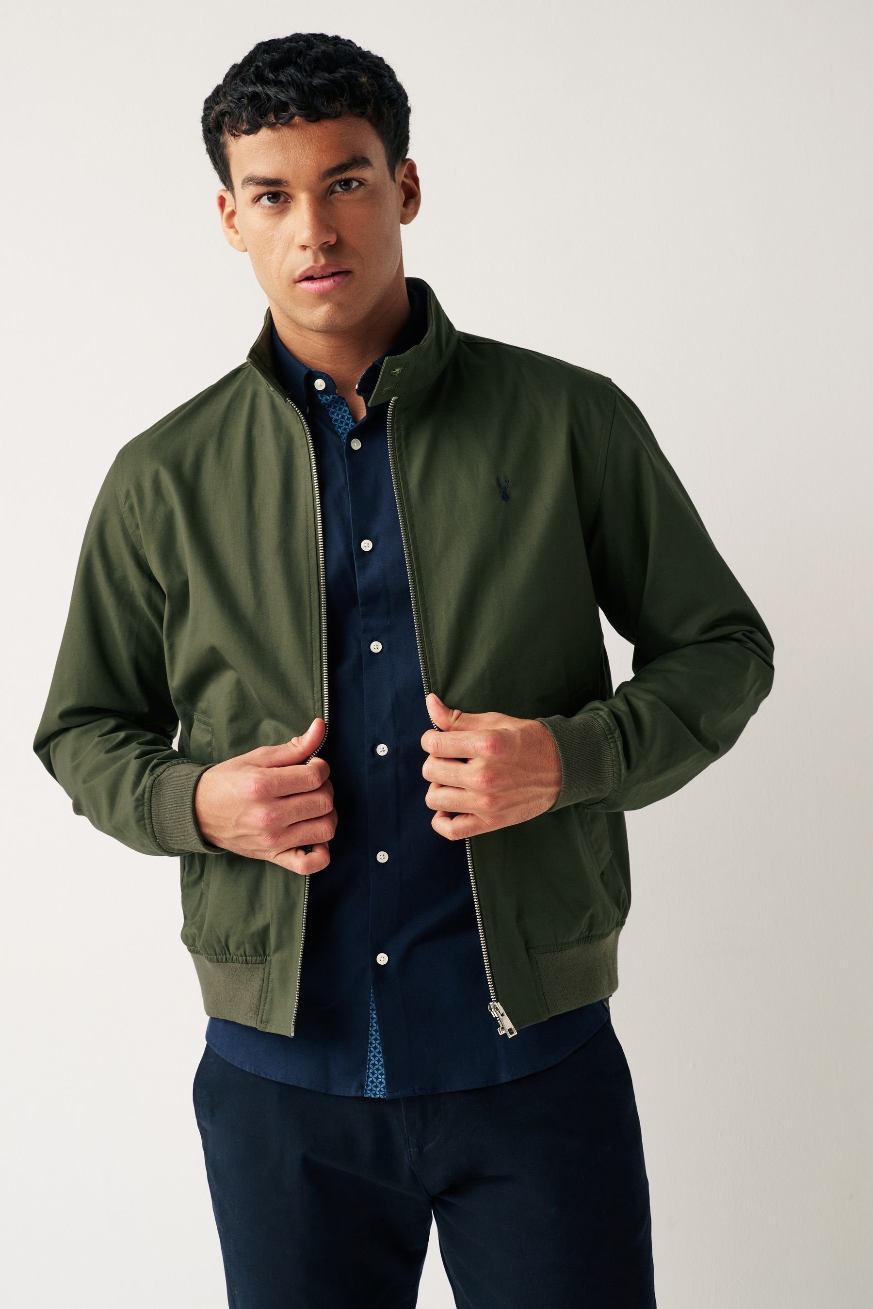 Next Blouson Wasserabweisende Harrington-Jacke mit Karofutter günstig online kaufen