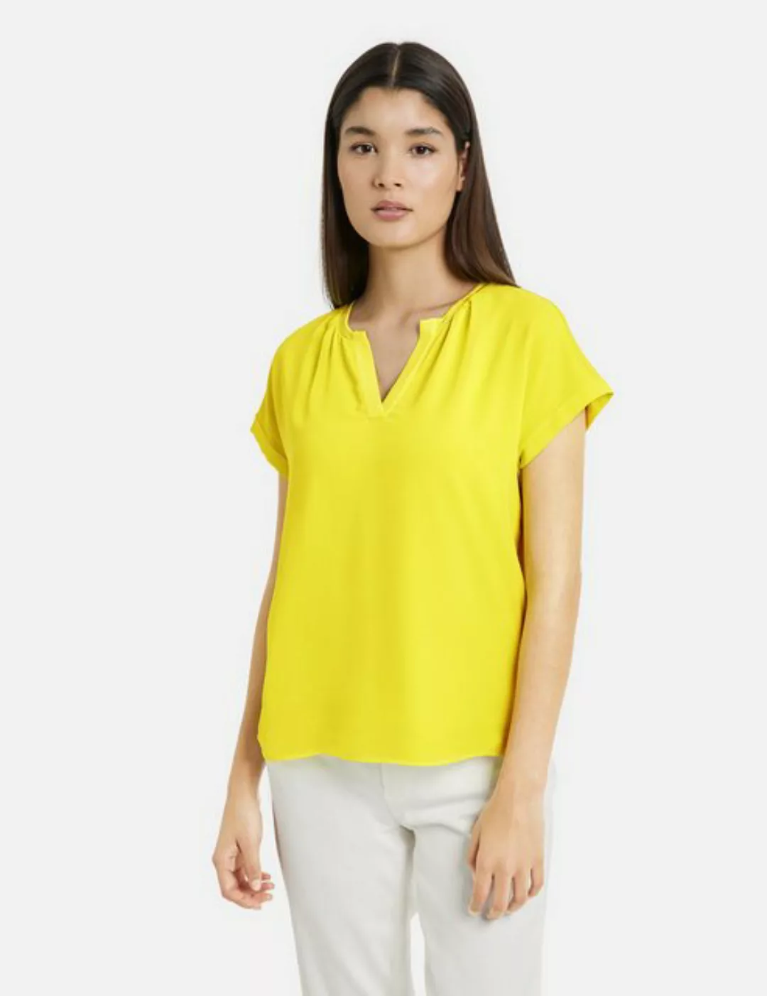 Taifun Kurzarmshirt Blusenshirt mit Chiffon-Layer günstig online kaufen