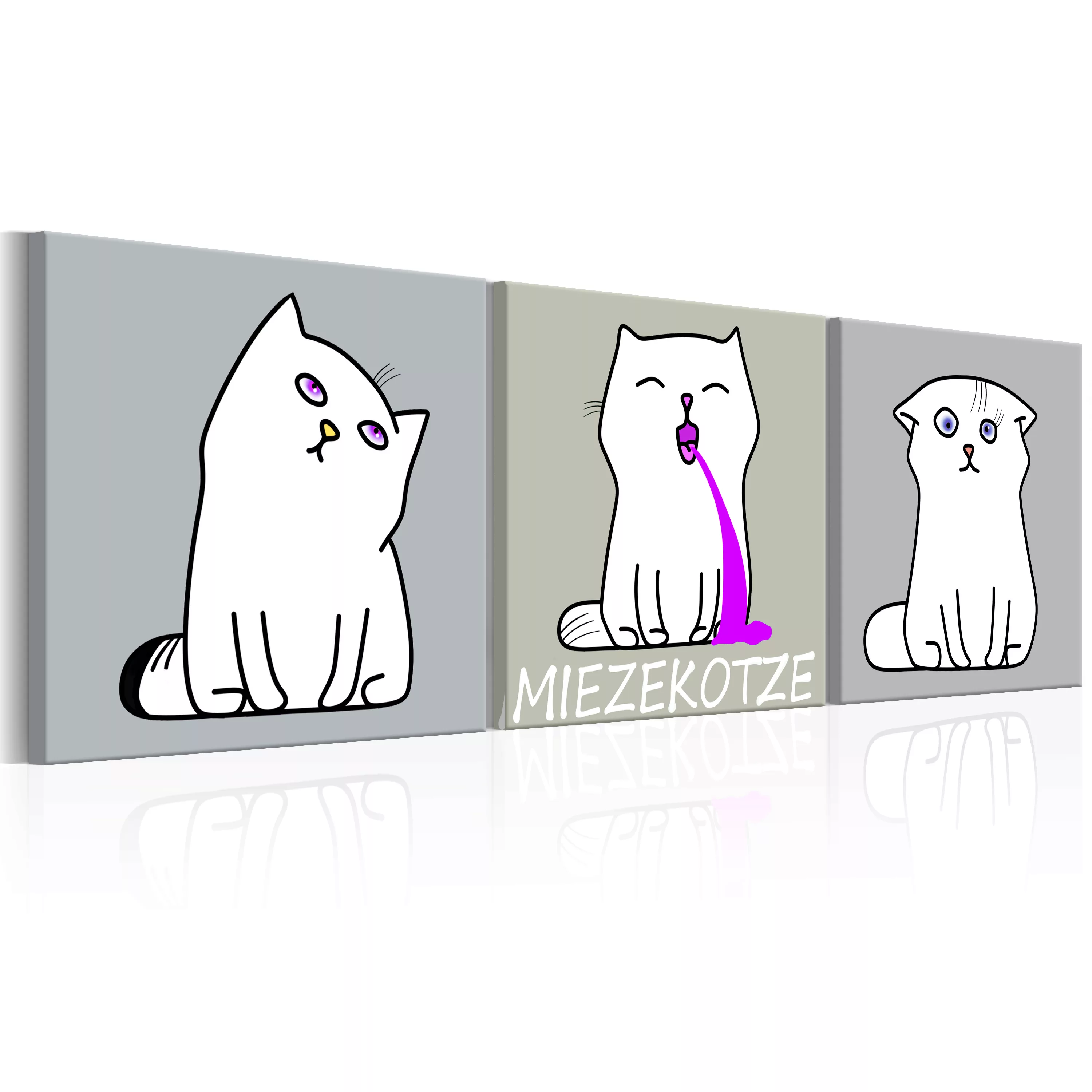Wandbild - Miezekotze: Cat Trio günstig online kaufen