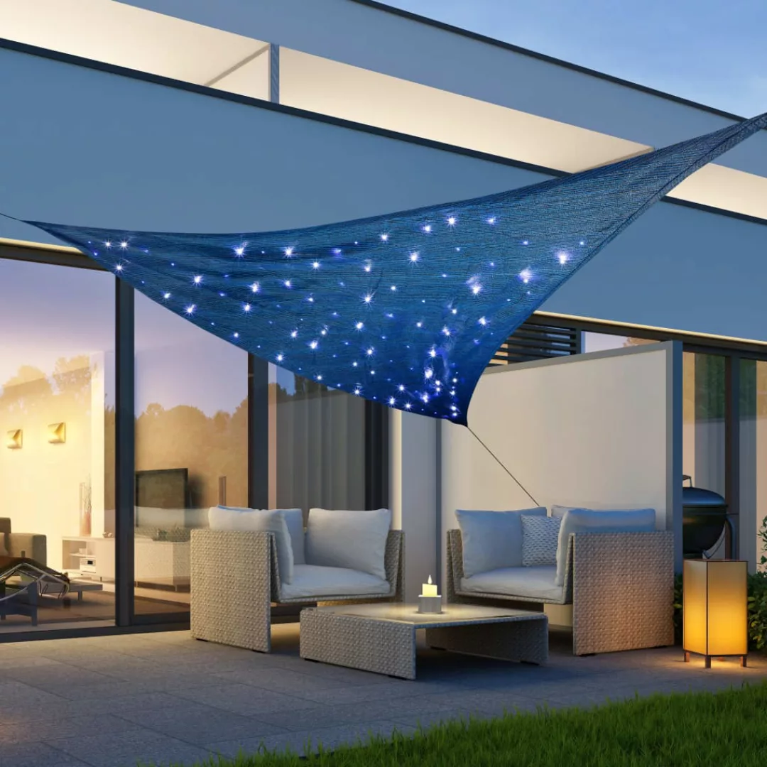 Hi Sonnensegel Mit 100 Led Hellblau 3,6x3,6x3,6 M günstig online kaufen