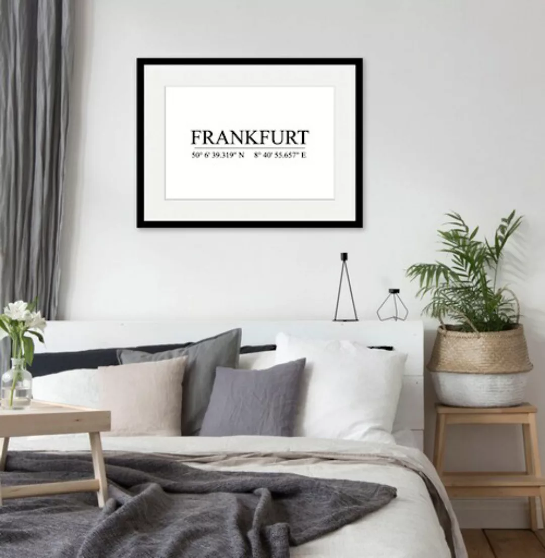 queence Bild »FRANKFURT«, (1 St.), HD Premium Poster-Druck inkl. Holzrahmen günstig online kaufen