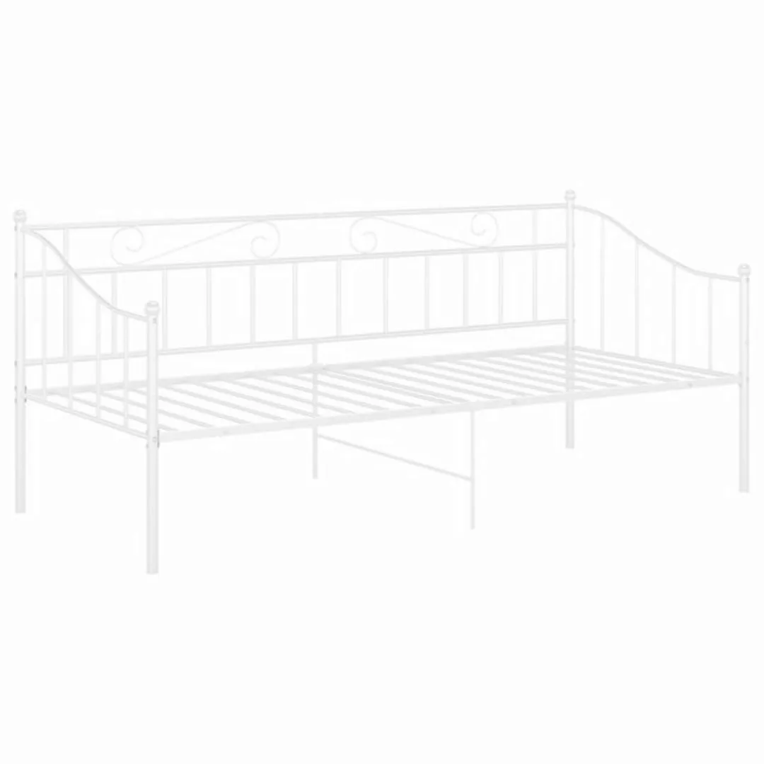 vidaXL Bett Schlafsofa Bettgestell Weiß Metall 90x200 cm günstig online kaufen