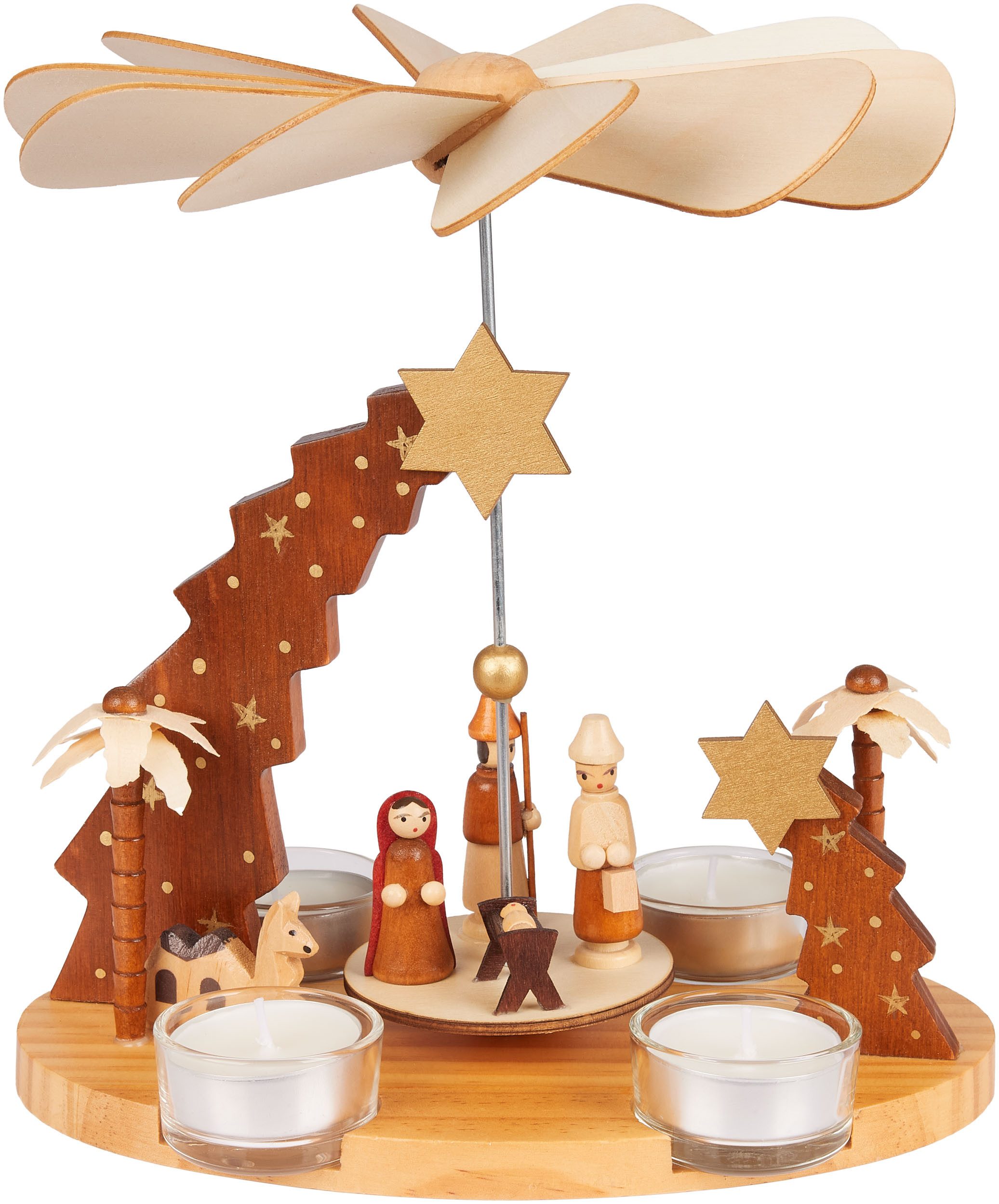 BRUBAKER Weihnachtspyramide Teelichtpyramide aus Holz - günstig online kaufen