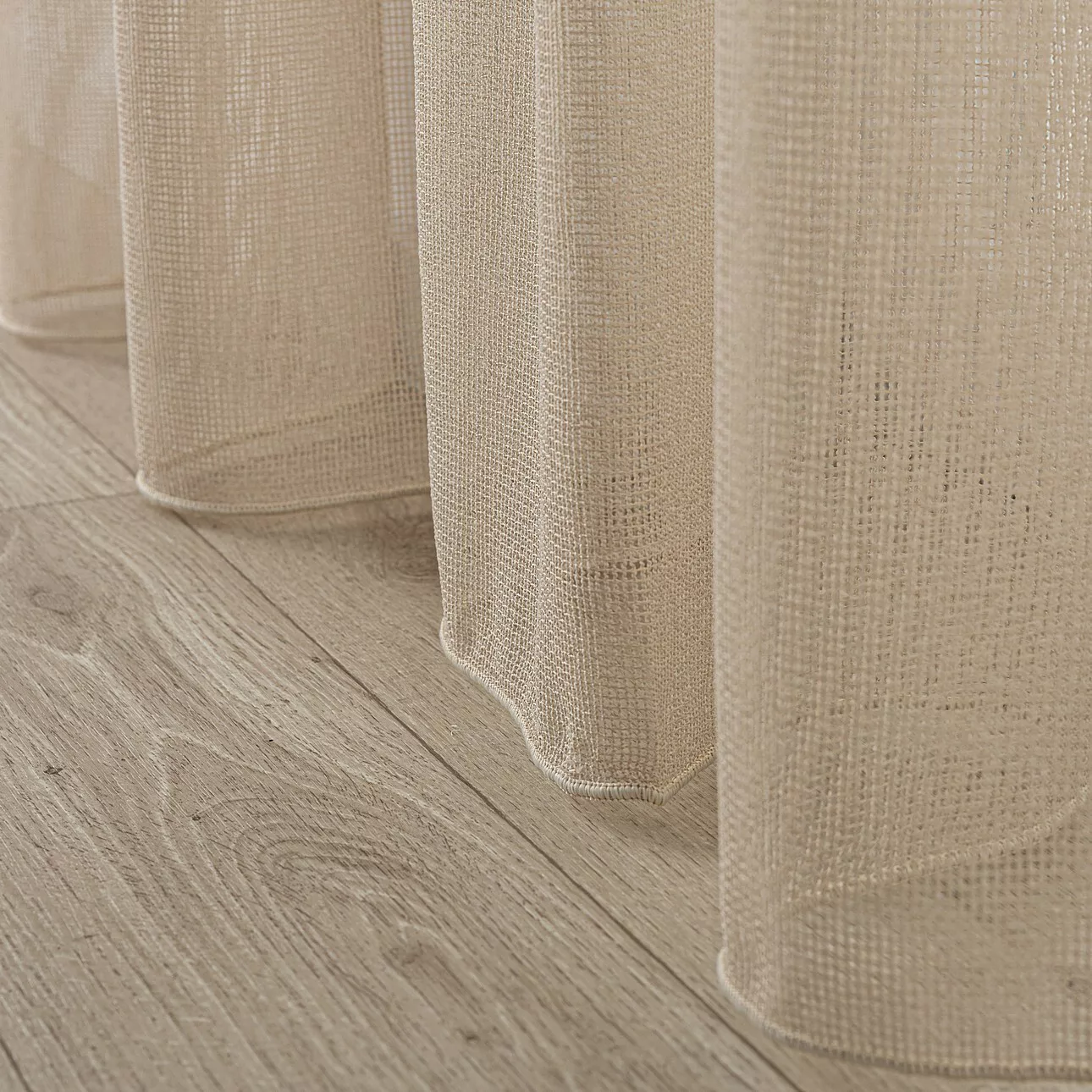 Gardine mit flämischen 2-er Falten, beige, Voile (185-92) günstig online kaufen