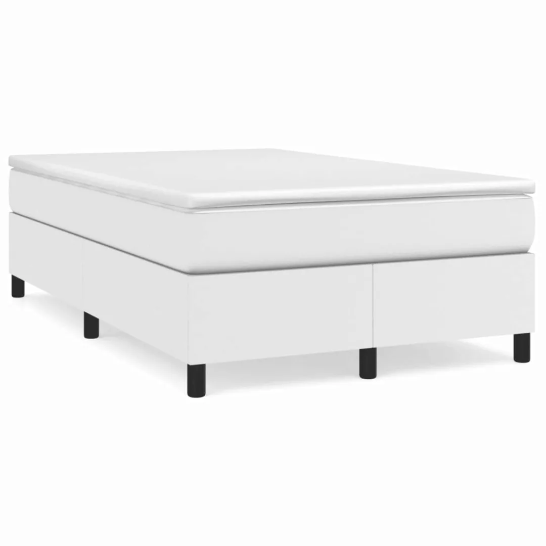 Vidaxl Boxspringbett Mit Matratze Weiß 120x200 Cm Kunstleder günstig online kaufen