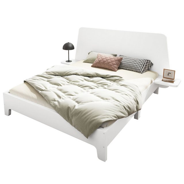 BlingBin Massivholzbett Doppelbett (1-tlg., 160x200cm mit Stauraum-Kopfteil günstig online kaufen