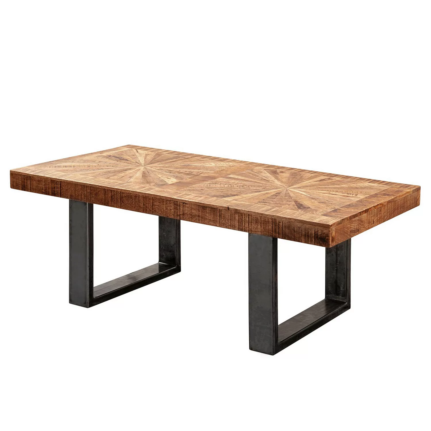 Moderner Couchtisch Mango Massivholz 105x40x55 cm Tisch im Industrial Desig günstig online kaufen