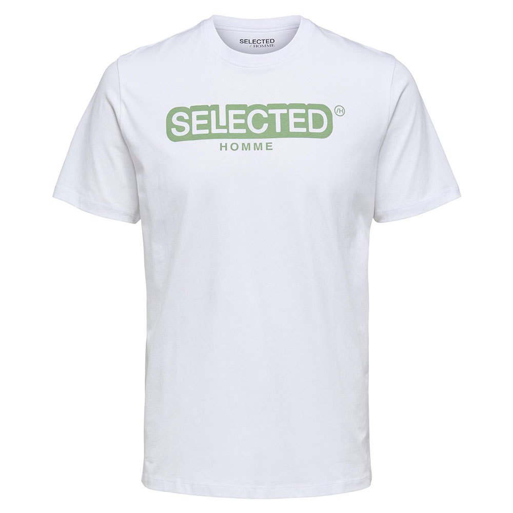 Selected Regular Daniel Kurzarm O Hals T-shirt S Bright White / Print Loden günstig online kaufen