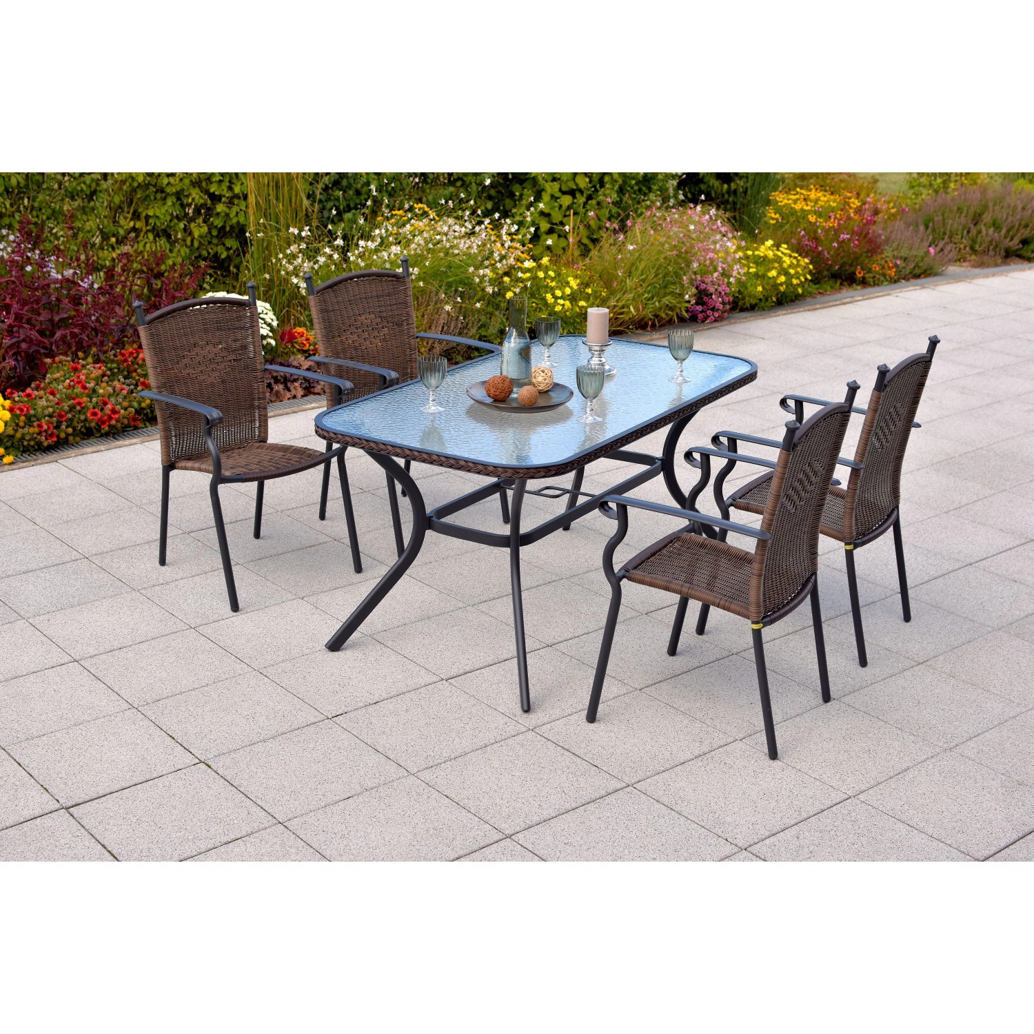 MERXX Garten-Essgruppe ""Roma"", (Set, 5 tlg., Pulverbeschichtetes Aluminiu günstig online kaufen
