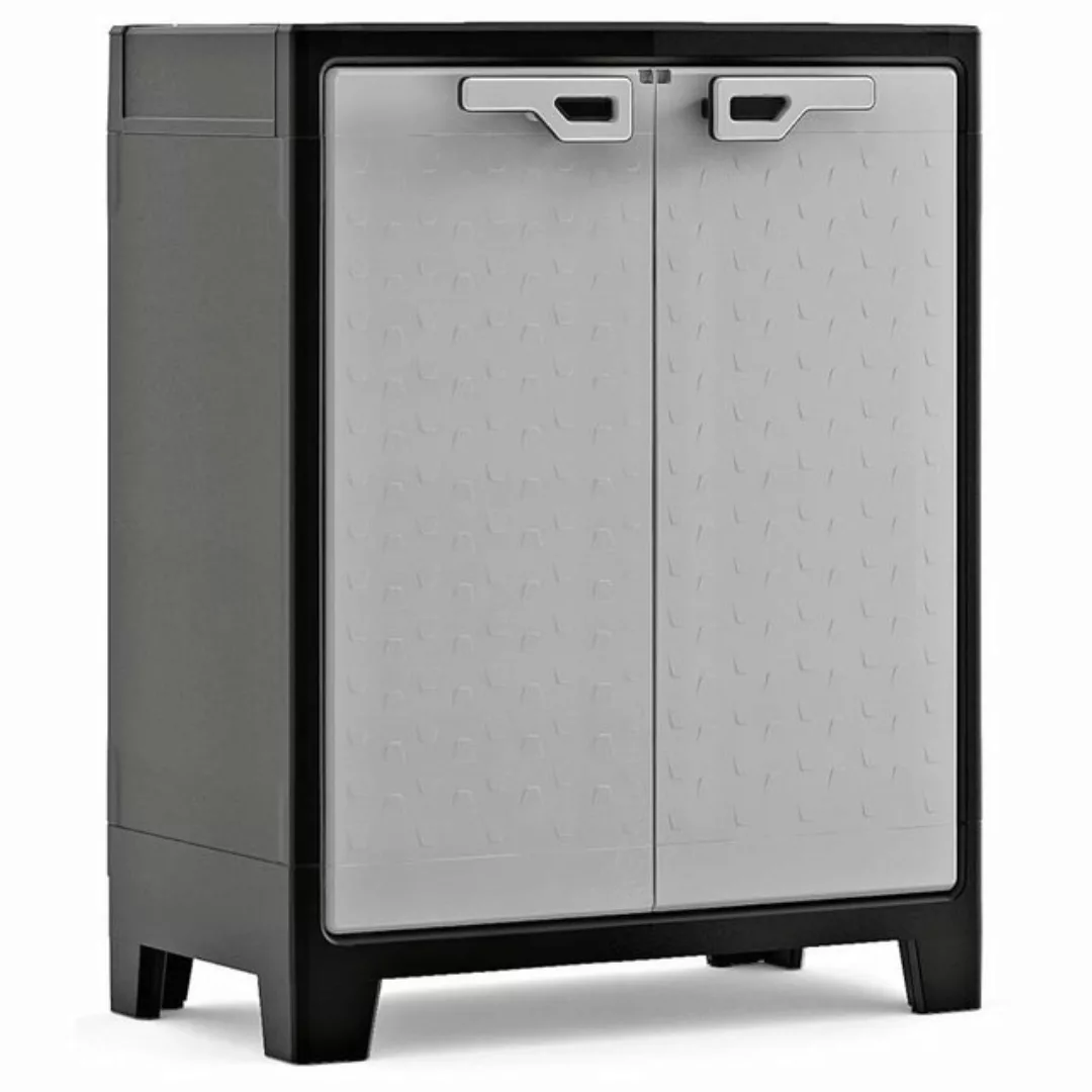 Keter Fächerschrank Niedriger Lagerschrank Titan Schwarz und Grau 100 cm (1 günstig online kaufen