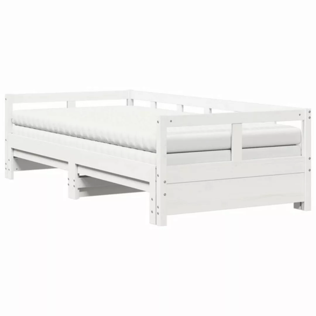 vidaXL Bett Tagesbett Ausziehbar mit Matratzen 90x200 cm Massivholz Kiefer günstig online kaufen